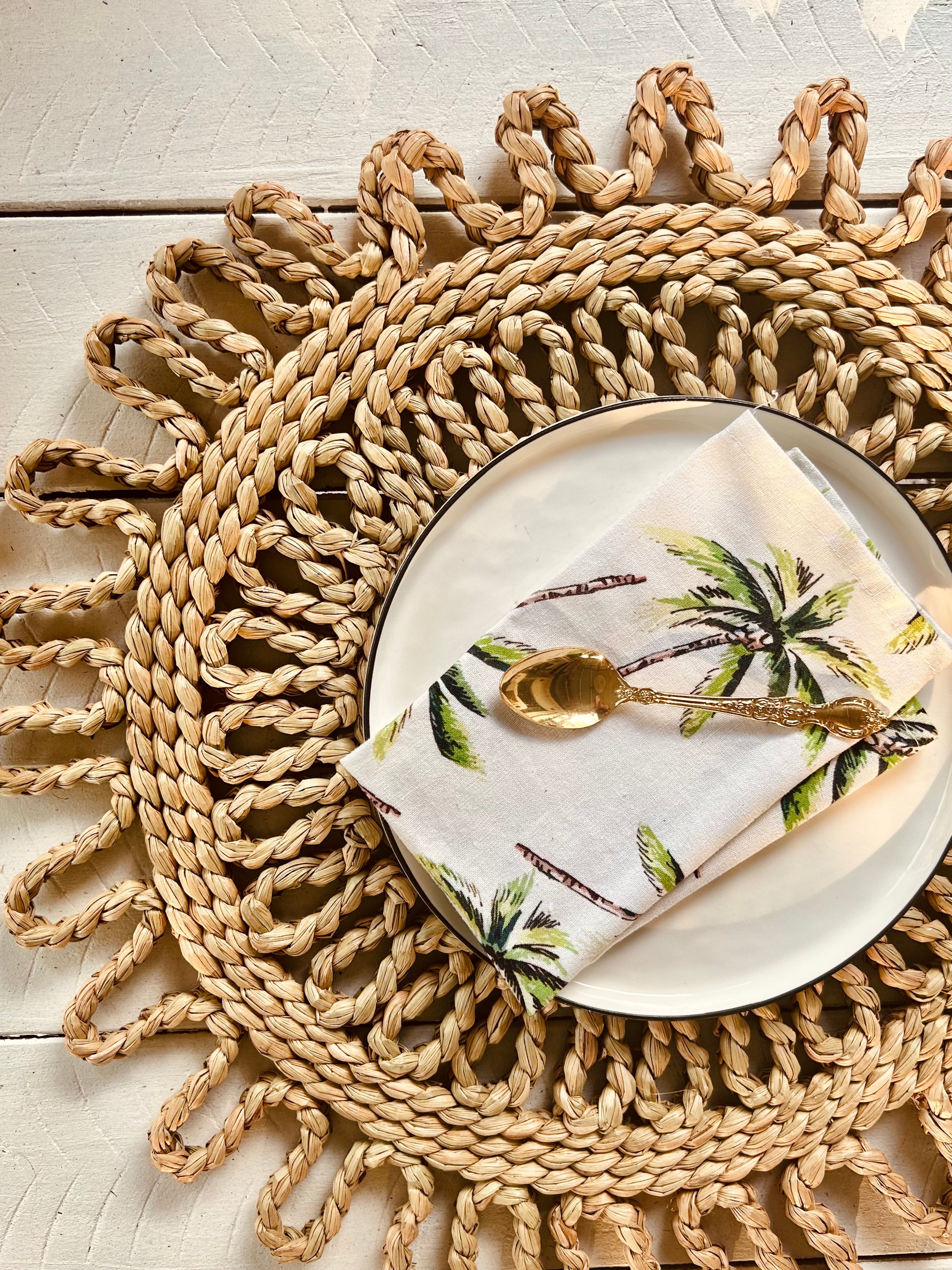 Sunshine Woven Large Scalloped Placemats | Set of 6