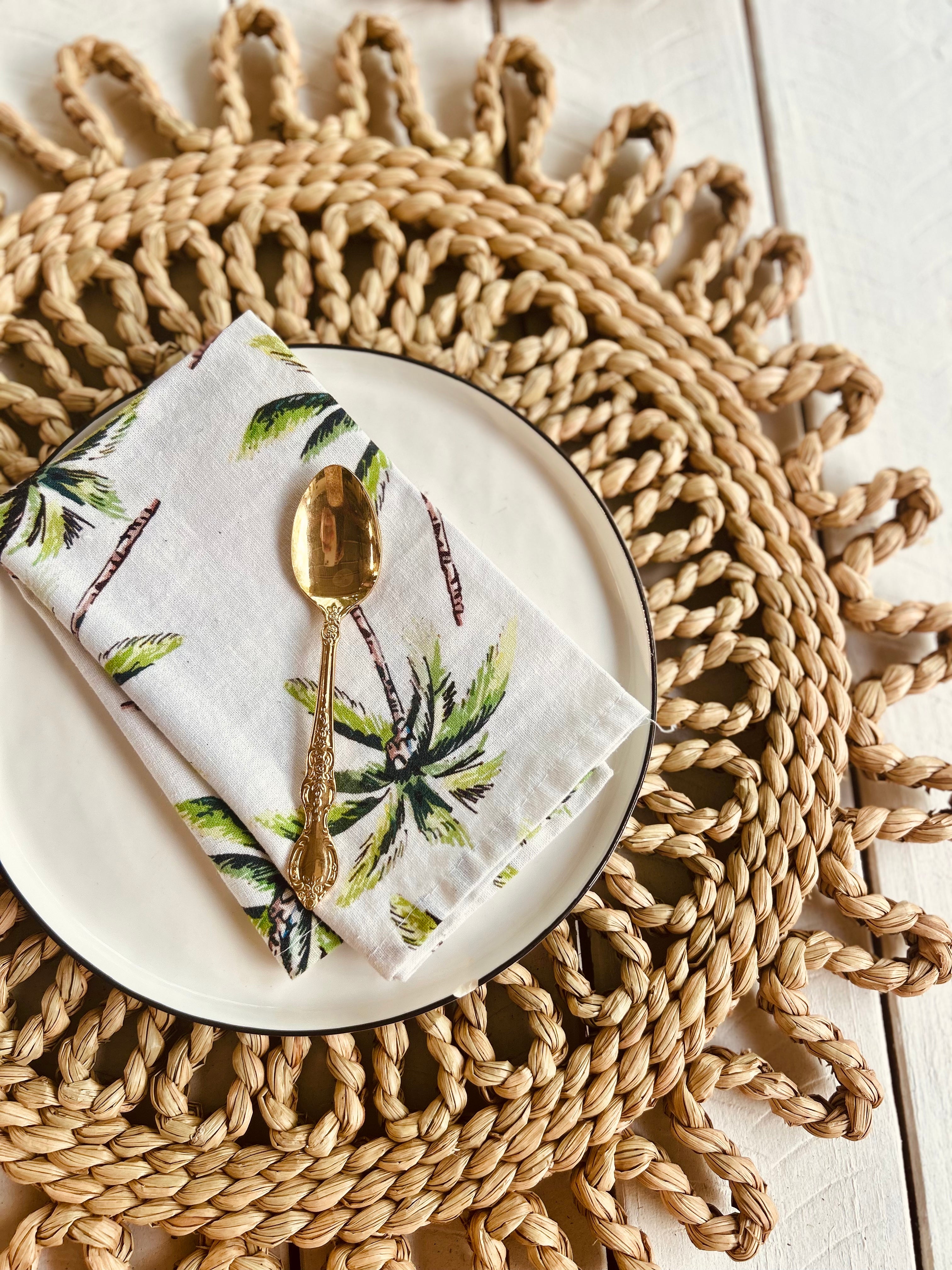 Sunshine Woven Large Scalloped Placemats | Set of 6